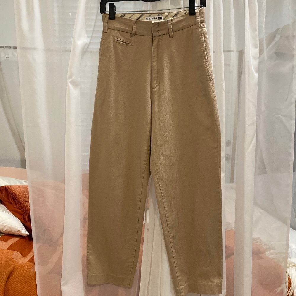 Ines De La Fressange Uniqlo women tan trousers